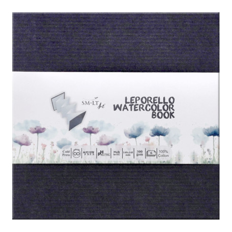 Leporello blok do akwareli SMLT 14 x 14 cm, 100% bawełna