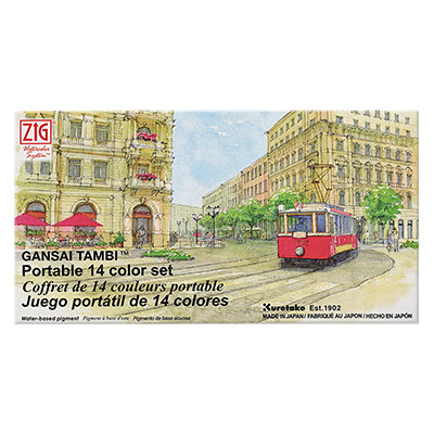 Farby akwarelowe Gansai Tambi Portable 14 kol.