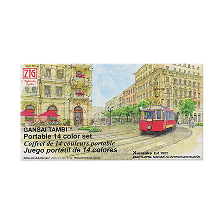 Farby akwarelowe Gansai Tambi Portable 14 kol.