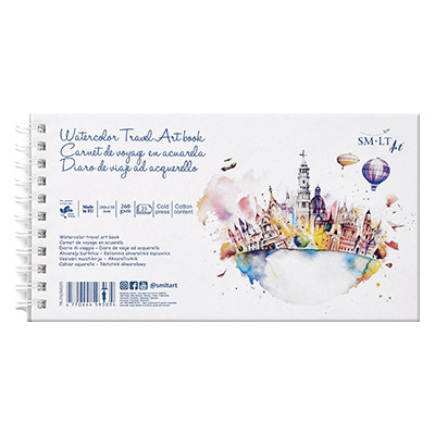 Blok na spirali Watercolour Travel Artbook SMLT, 25 ark. 28 x 15 cm