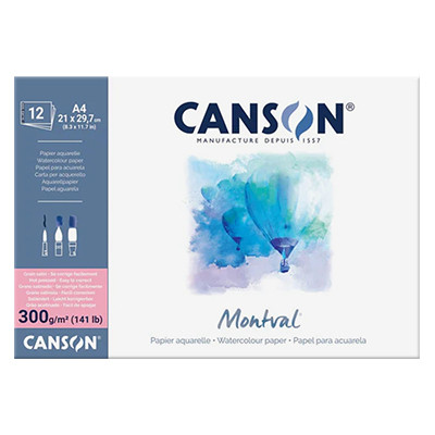 Blok akwarelowy Montval HP Canson A4, 12 ark. 300 g/m²