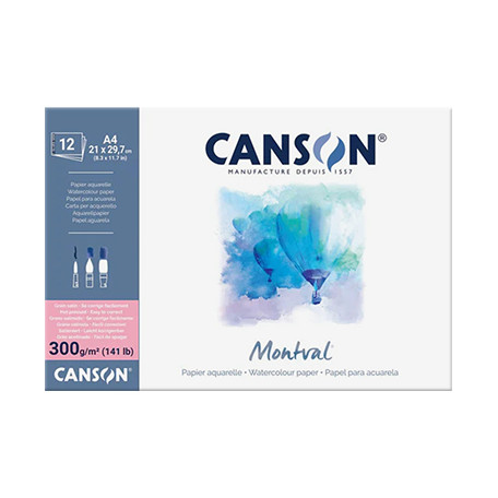 Blok akwarelowy Montval HP Canson A4, 12 ark. 300 g/m²