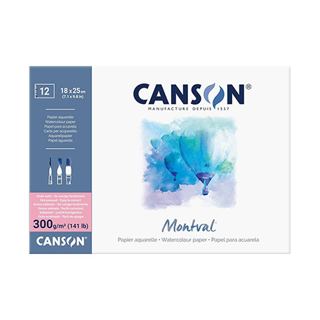 Blok akwarelowy Montval HP Canson 18 x 25 cm, 12 ark. 300 g/m²