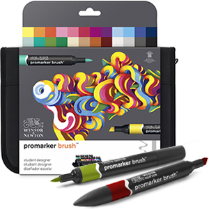 zestawy pisaków brush marker winsor newton